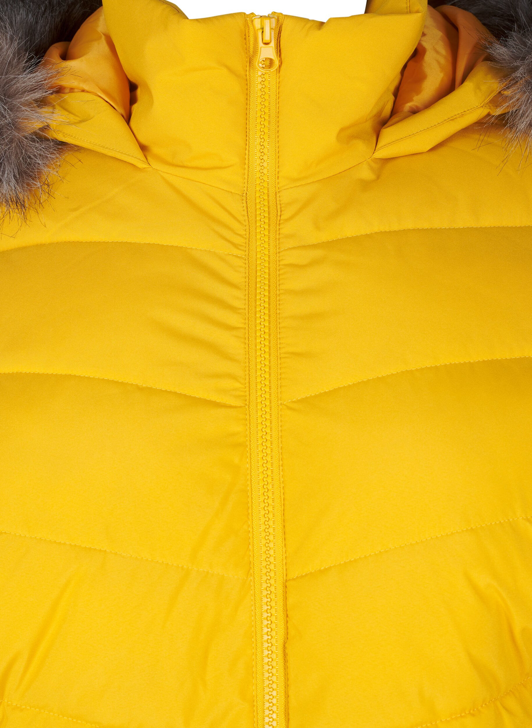 Zizzi Veste courte &agrave; capuche, Jaune, Packshot image number 2
