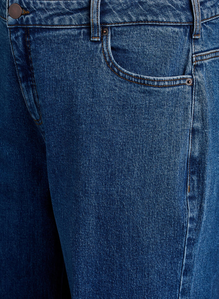 Jean &agrave; jambe large et taille haute, Bleu, Packshot image number 2