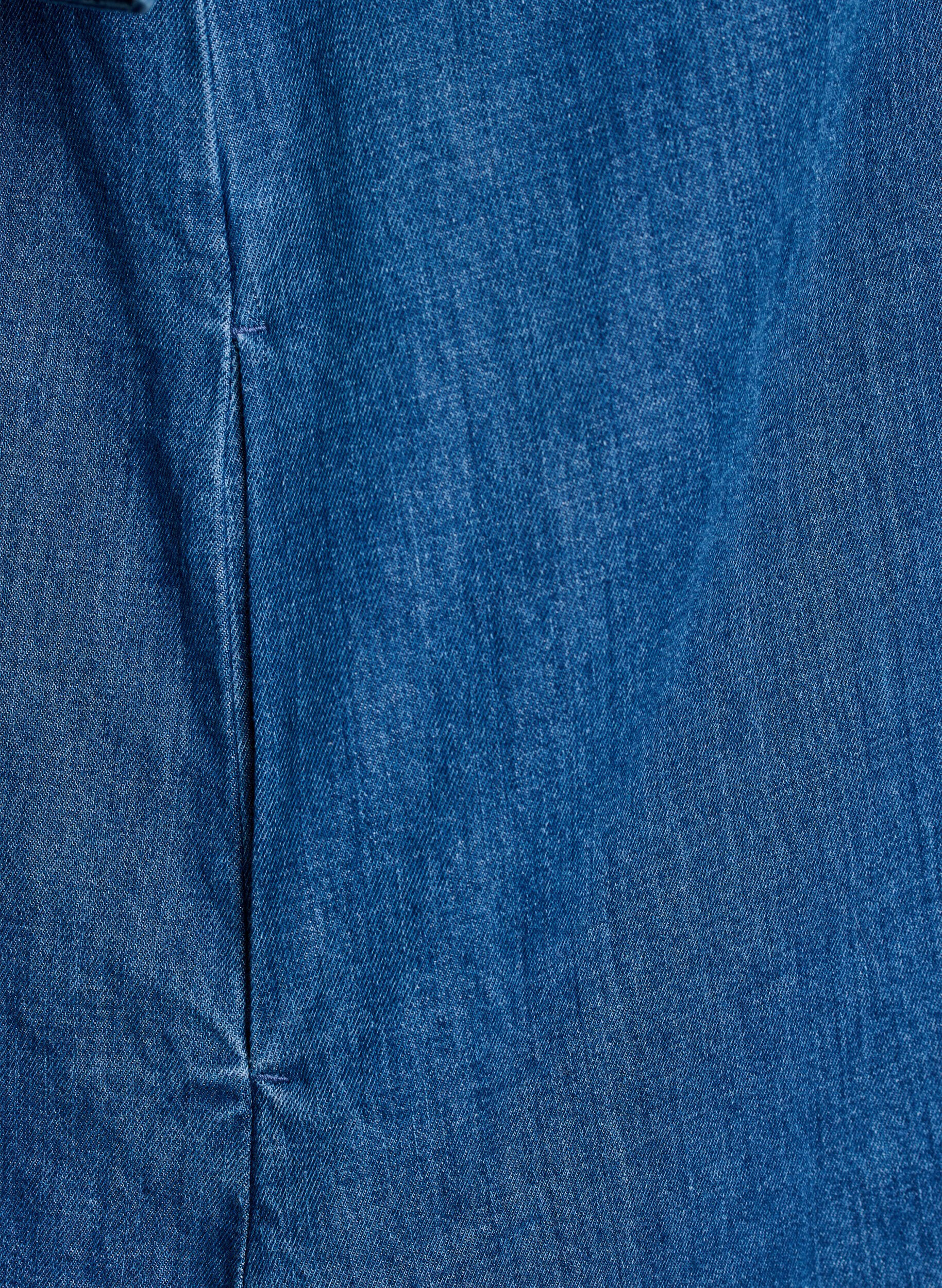 Zizzi Jeanskleid mit Kn&ouml;pfen und Bindedetail, Blau, Packshot image number 3