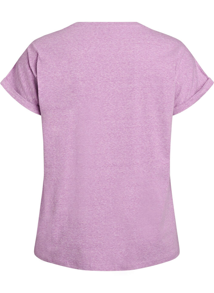 T-shirt mélangé avec manches courtes, Violet, Packshot