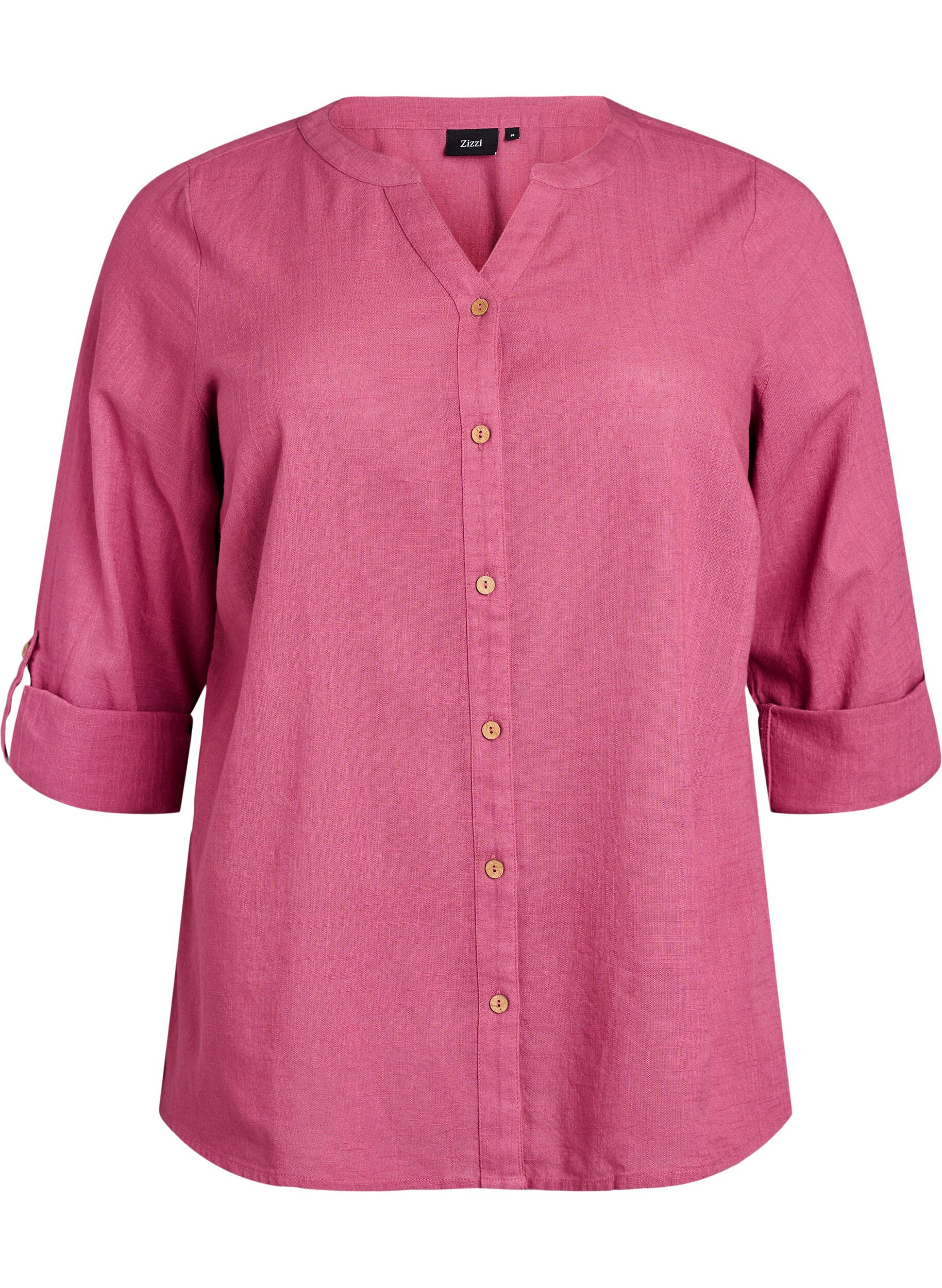 ZizziBaumwollbluse mit V-Ausschnitt, Rot, Packshot image number 0