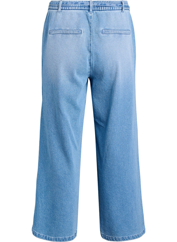 Jeans mit lockerer Passform, elastischem Bund und Tunnelzug, Blau, Packshot image number 1