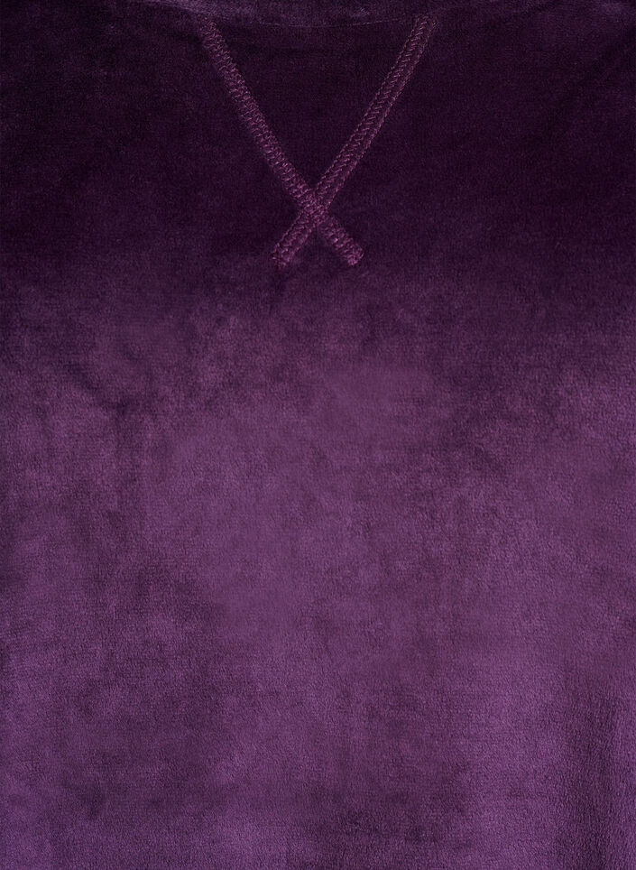 Blouse en velours à manches raglan, Violet, Packshot image number 2