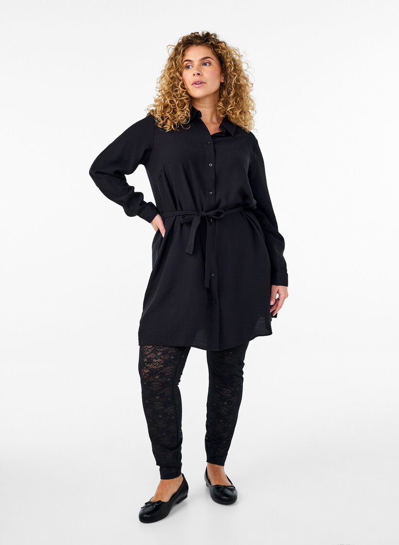 Legging en dentelle, Noir, Model image number 1