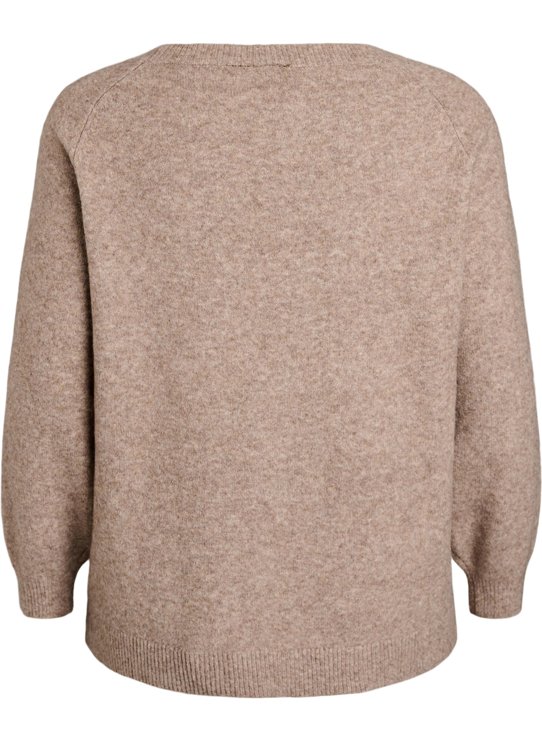 ZizziBluse aus Strick mit Strasssteinen und Nieten, Beige, Packshot image number 1