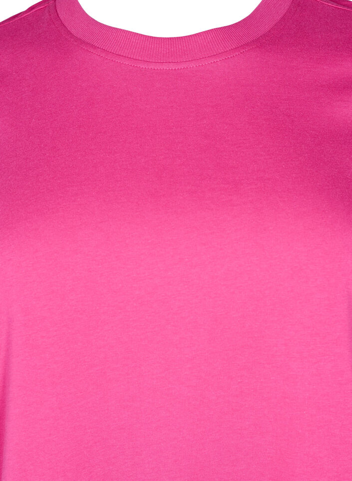 T-shirt basique en coton &agrave; col rond, Rose, Packshot image number 2