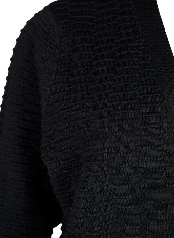 Cardigan en tricot en mélange de coton et de viscose, Black, Packshot image number 2