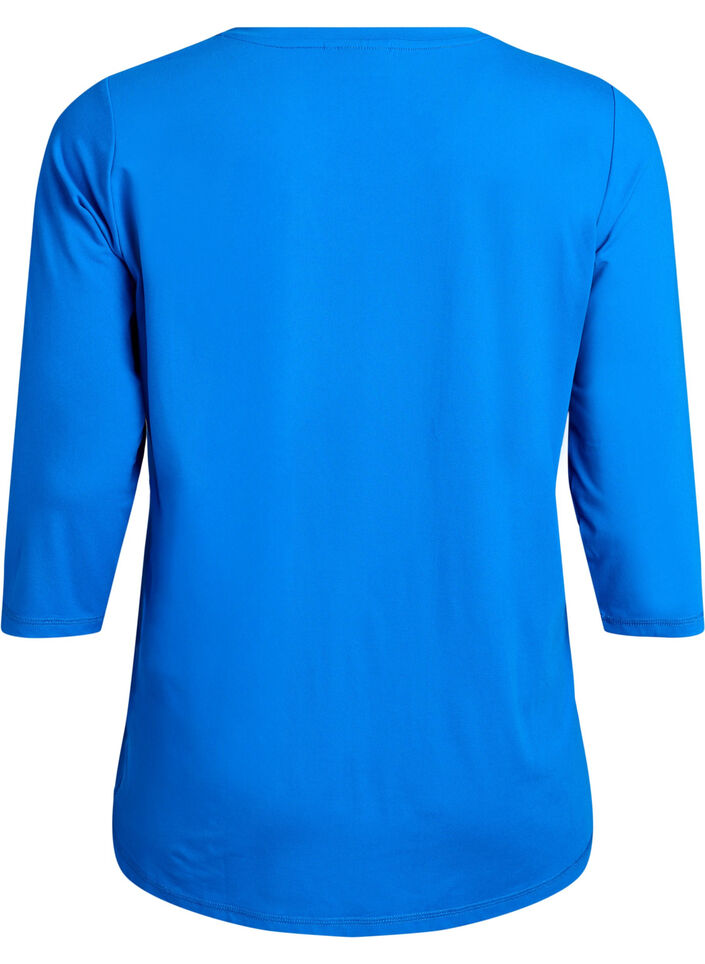 Trainingsshirt mit 3/4-Ärmeln, Blau, Packshot image number 1
