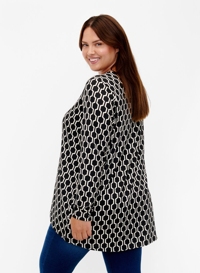  Blouse à motifs avec manches longues, Birch W. Graphic, Model image number 1