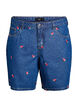 Short en jean brod&eacute;, Bleu, Packshot image number 0