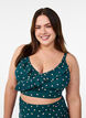 Bikinioberteil mit Punkten und R&uuml;schendetails, Gr&uuml;n, Model image number 0