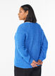 Blouse en maille à col V et manches raglan, Bleu, Model image number 2