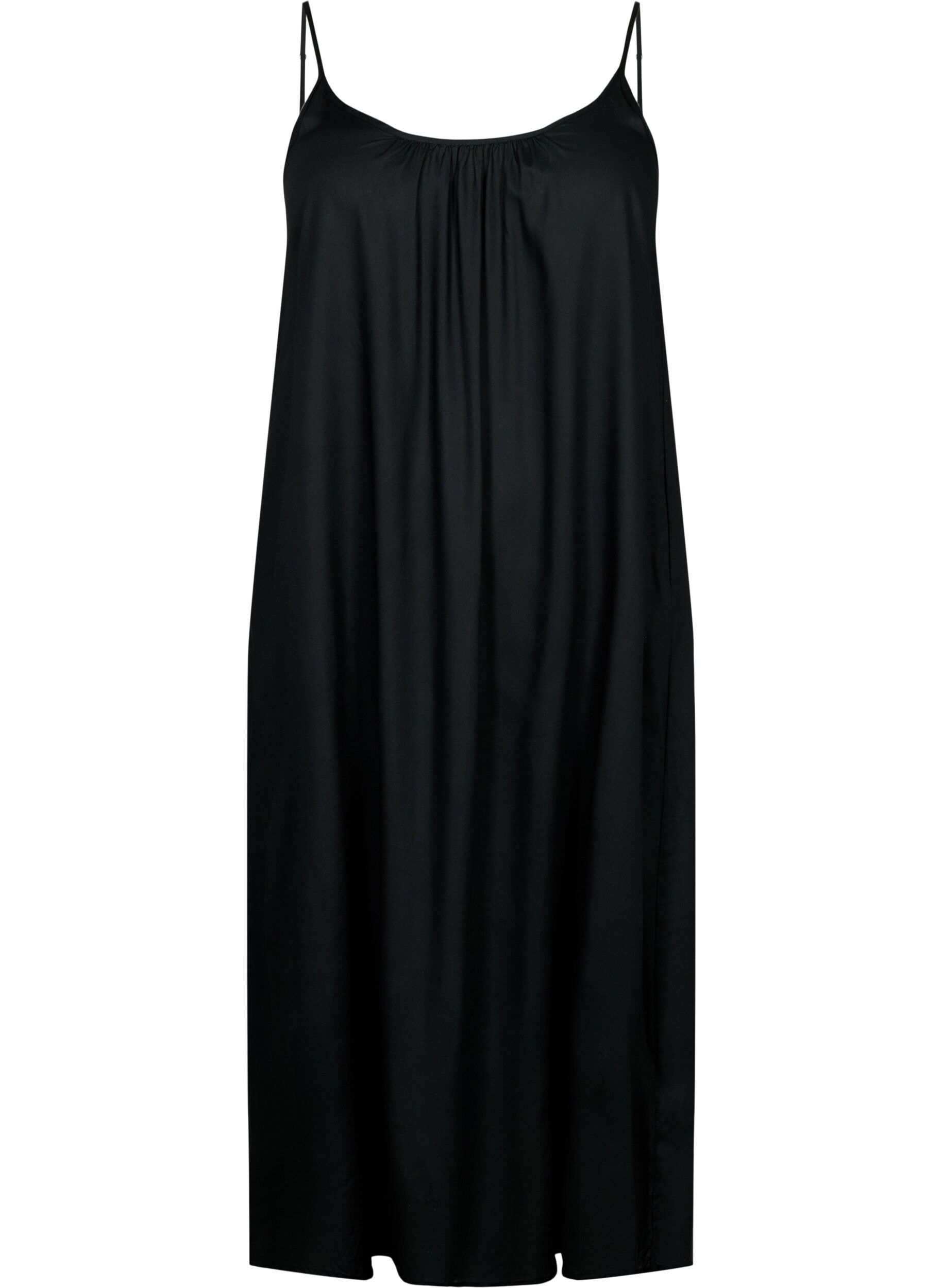 Zizzi &Auml;rmelloses Midi-Kleid aus Viskose, Black, Packshot image number 0