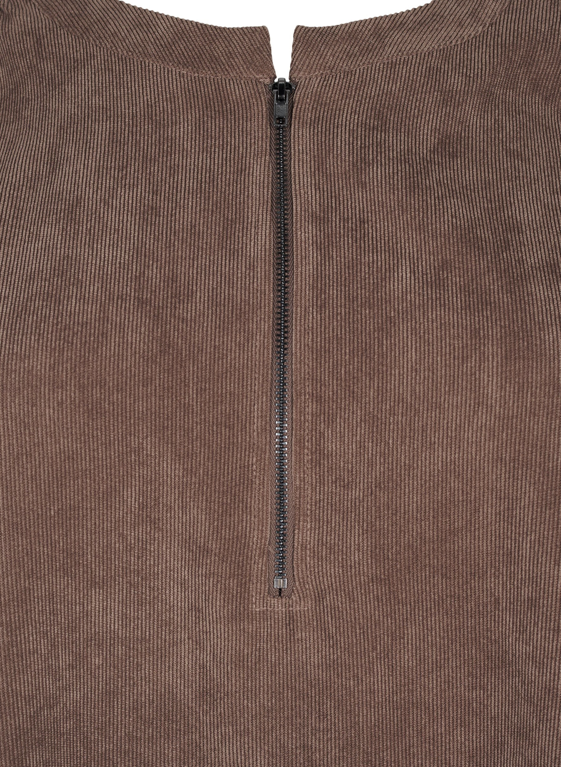 Zizzi Velvet-Kleid mit Rei&szlig;verschluss, Chocolate Martini, Packshot image number 2