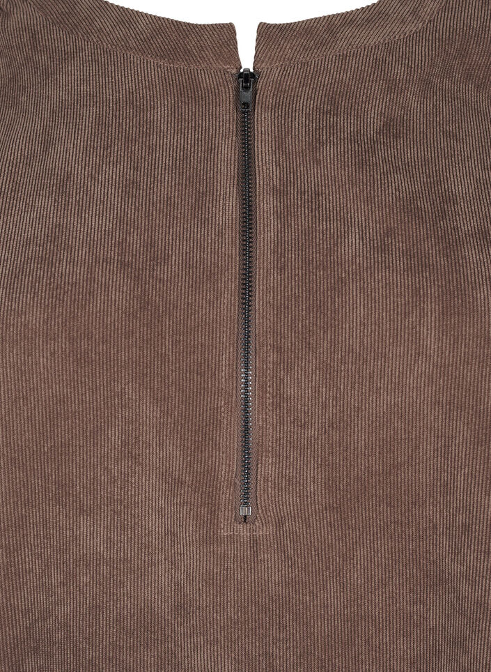 Robe en velours avec détail de fermeture éclair, Chocolate Martini, Packshot image number 2