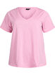 T-shirt basique &agrave; manches courtes et col en V, Rose, Packshot image number 0