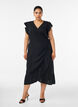 Wickelkleid aus Baumwoll-Musselin mit R&uuml;schen, Schwarz, Model image number 0