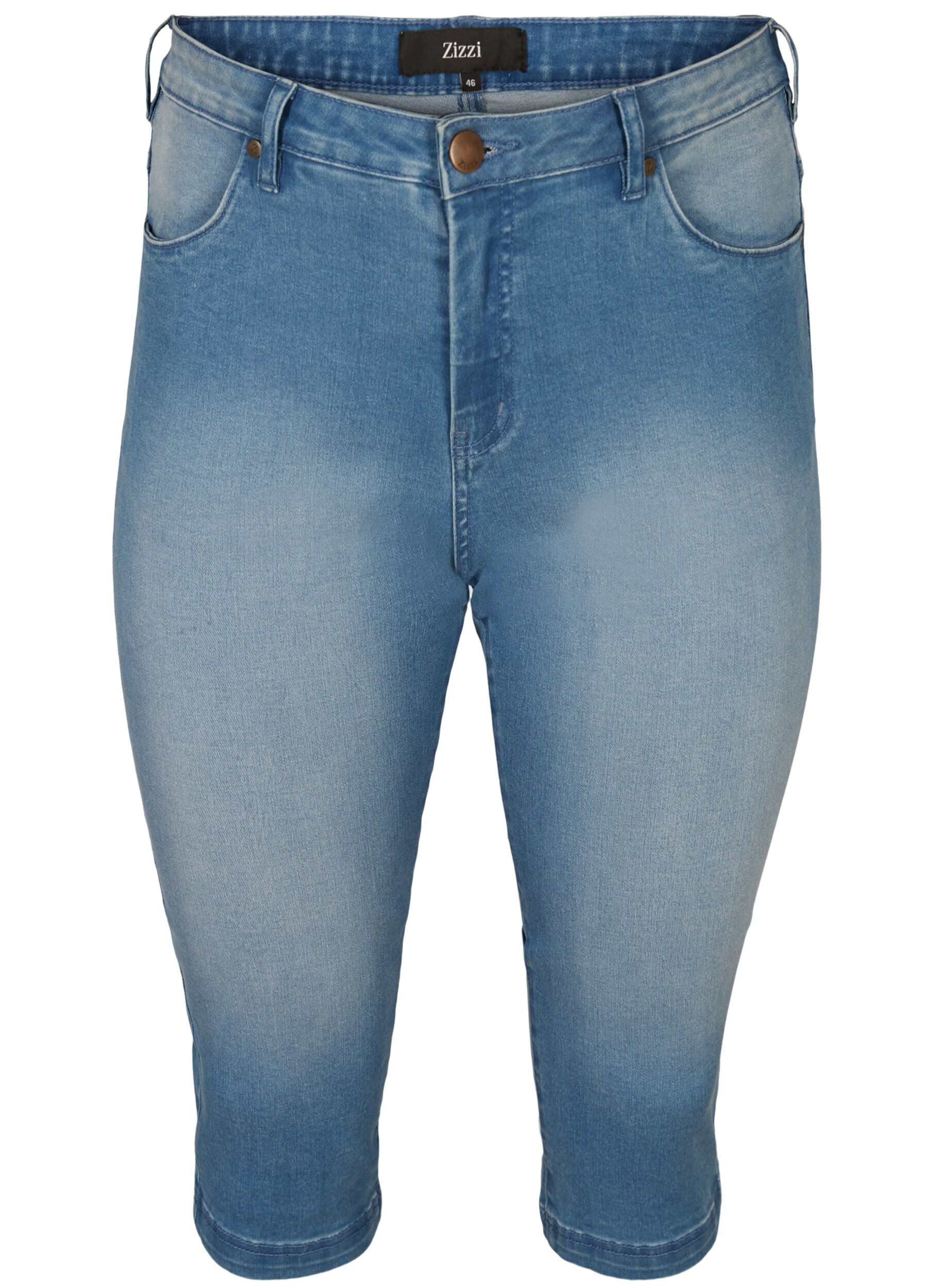 Zizzi Jean capri Amy &agrave; taille haute et coupe super slim, Bleu Clair, Packshot image number 0