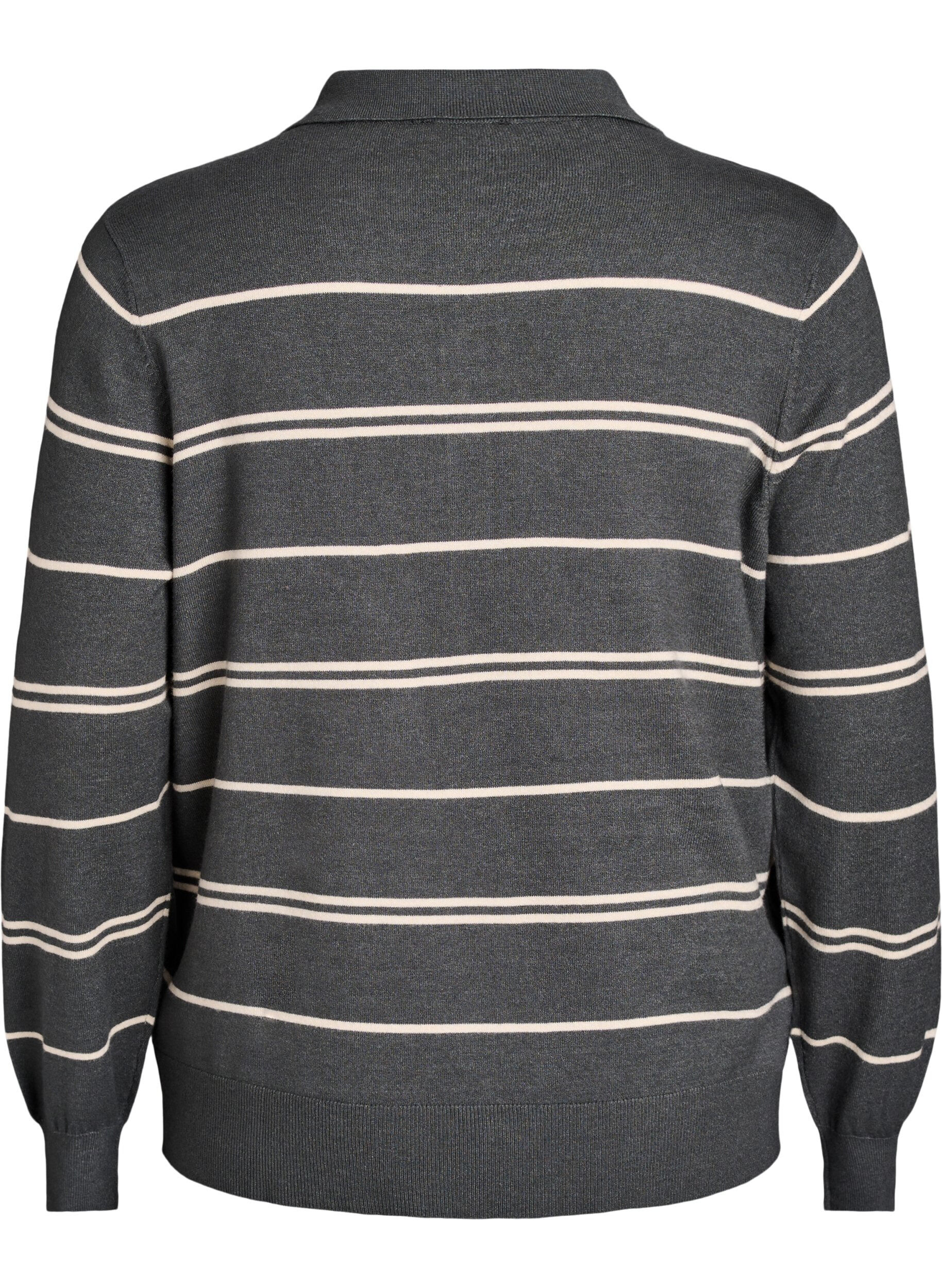 Zizzi Strickbluse mit Kragen, Gr&uuml;n, Packshot image number 1