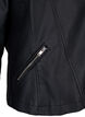Imitierte Leder Biker Jacke, Schwarz, Packshot image number 3