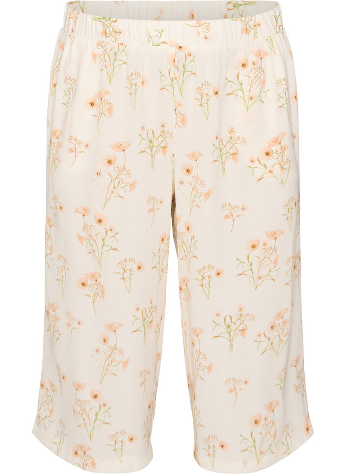 Culotte-Hose mit Print, Vanille, Packshot image number 0
