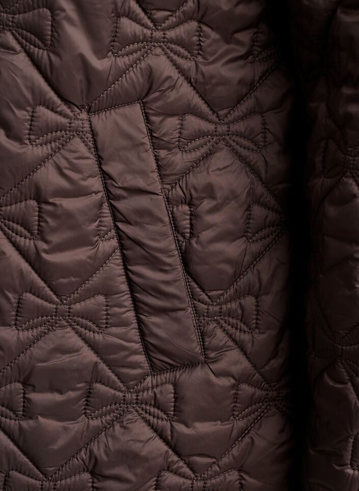 Veste l&eacute;g&egrave;rement matelass&eacute;e &agrave; surpiq&ucirc;res d&eacute;coratives, Marron, Packshot