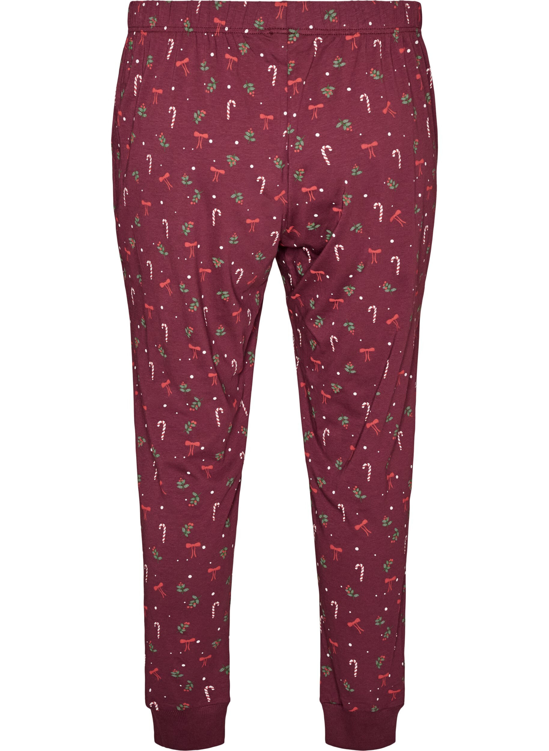 ZizziBedruckte Pyjamahose, Dunkles Bordeaux, Packshot image number 1