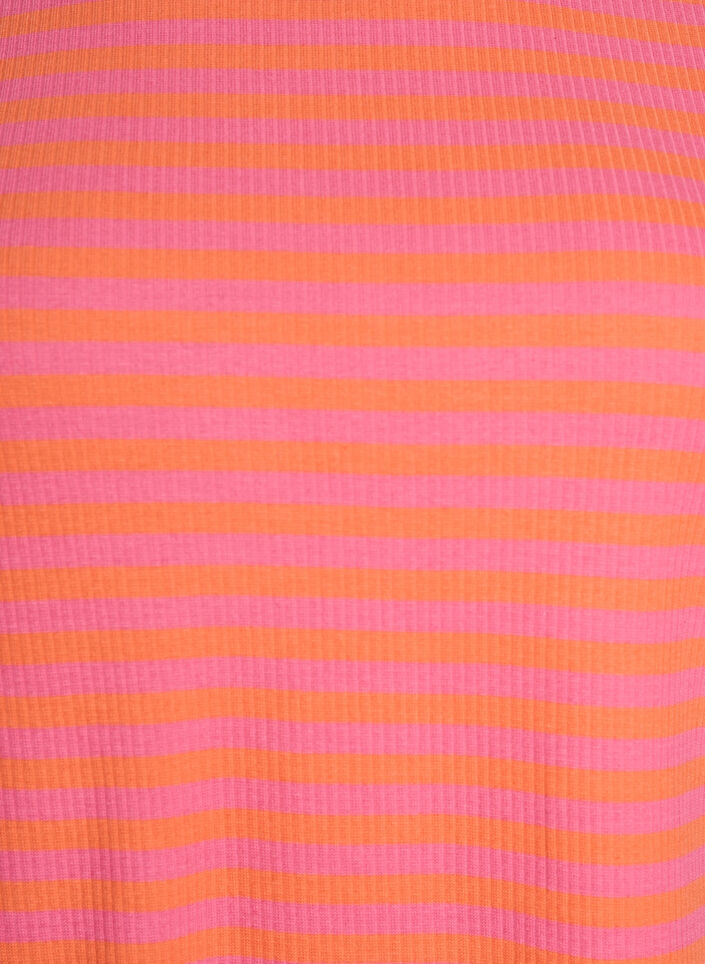 T-shirt ray&eacute; &agrave; texture c&ocirc;tel&eacute;e, Corail, Packshot image number 2