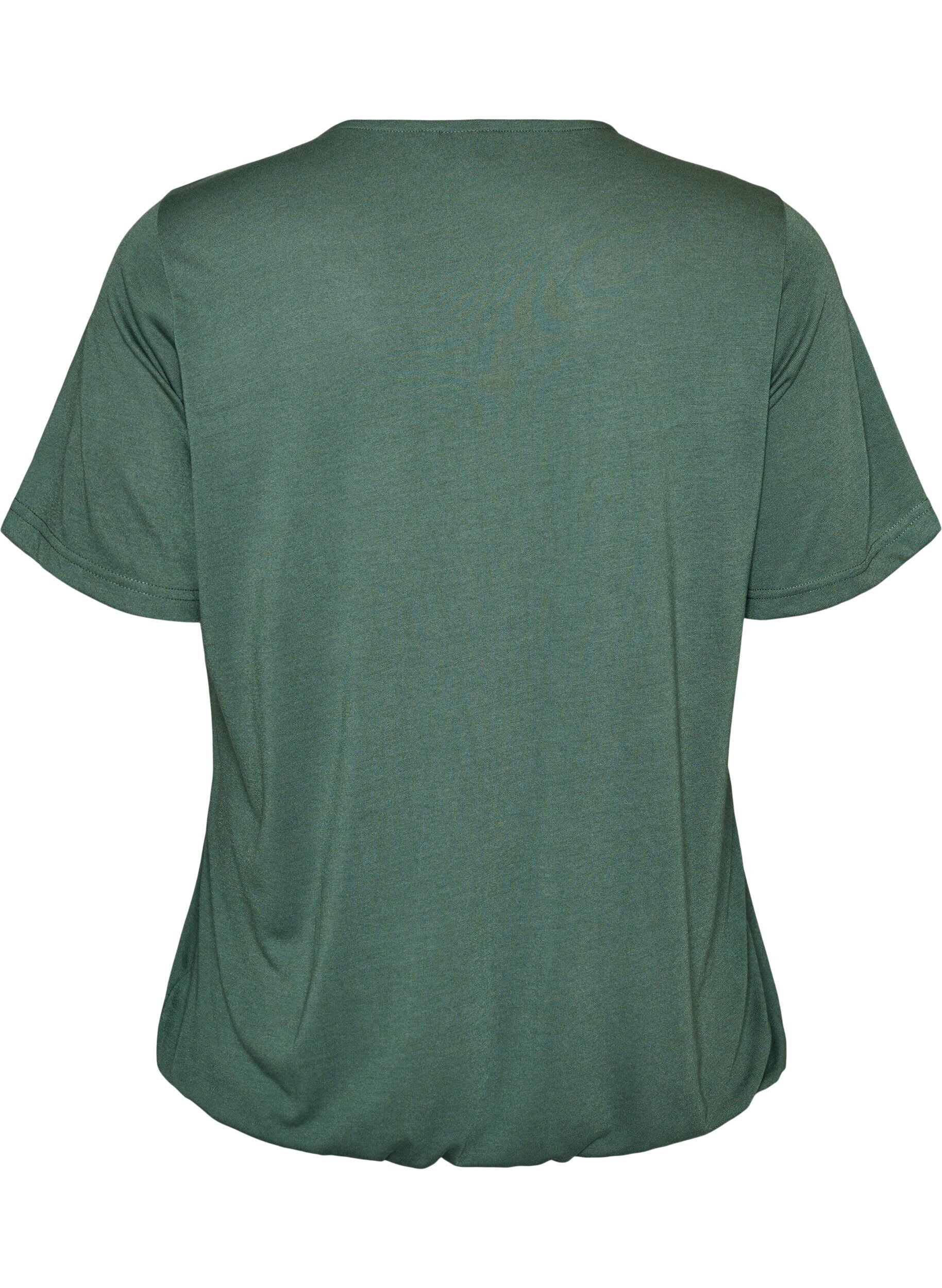 ZizziBluse mit Spitzeneinsatz und Ballon&auml;rmeln, Gr&uuml;n, Packshot image number 1