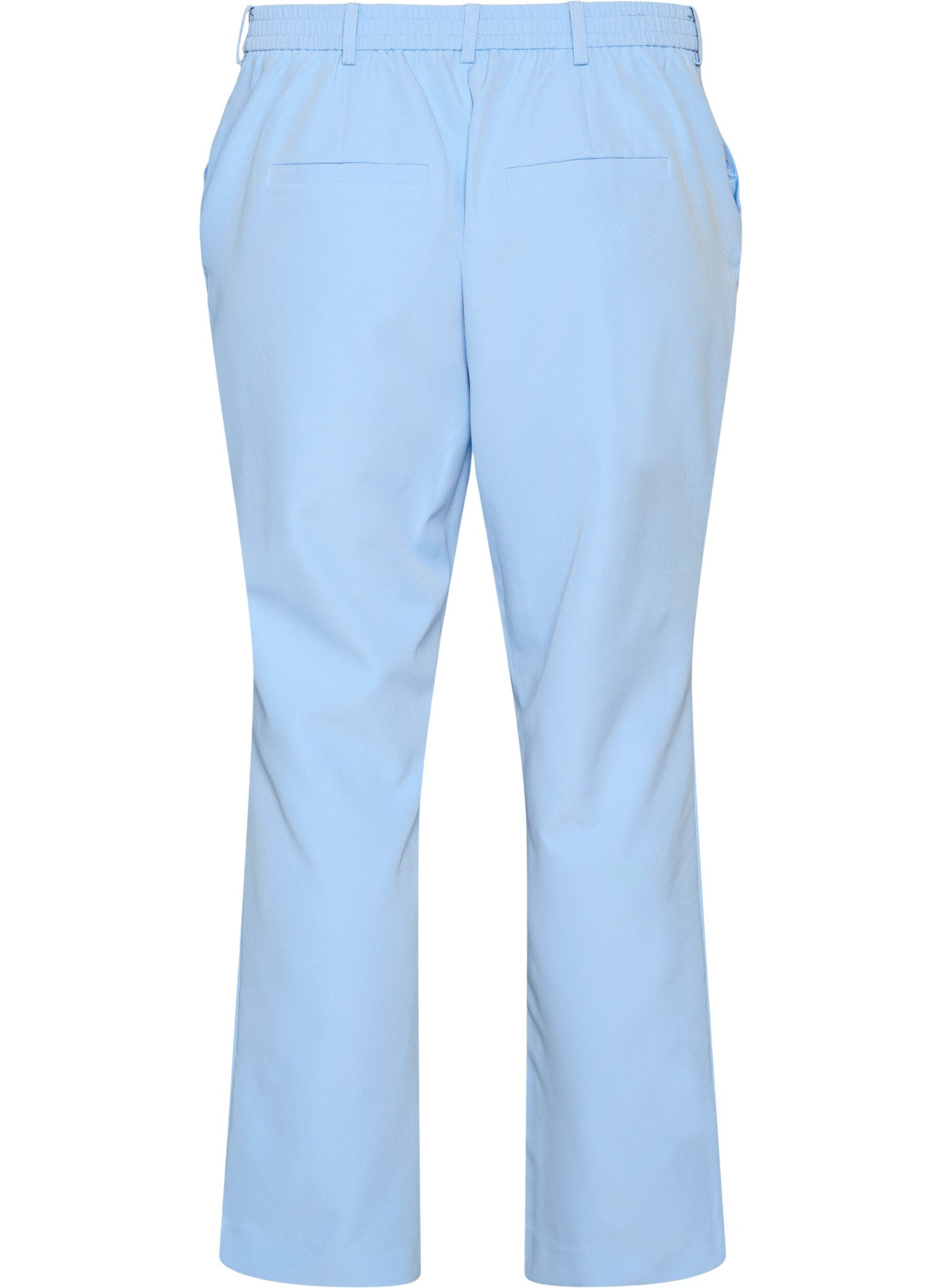 Zizzi Pantalon avec poches et jambes droites, Bleu Clair, Packshot image number 1