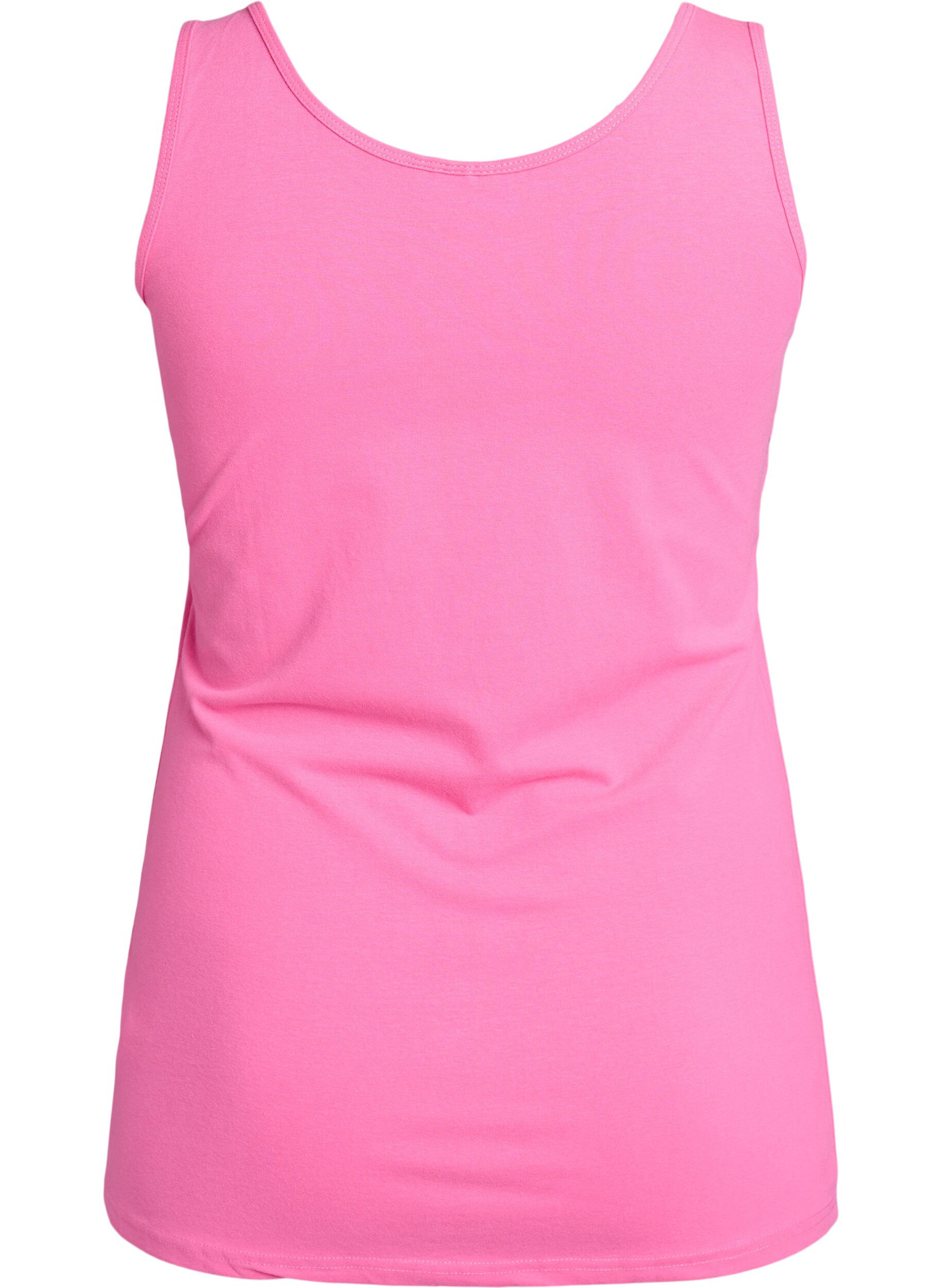 Zizzi Top basique de couleur unie en coton, Rose, Packshot image number 1