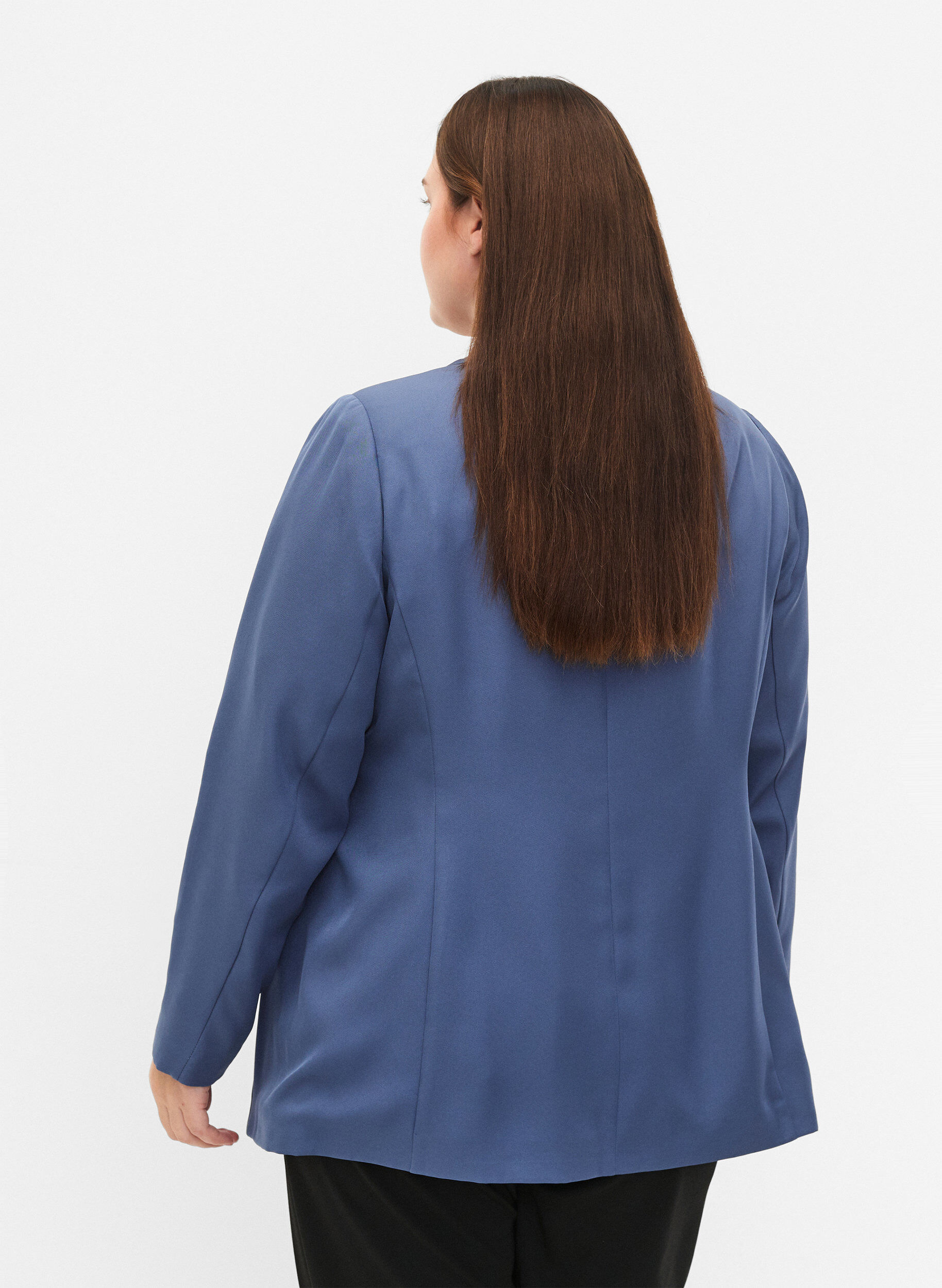 Zizzi FLASH &ndash; Schlichter Blazer mit Knopf, Blau, Model image number 2