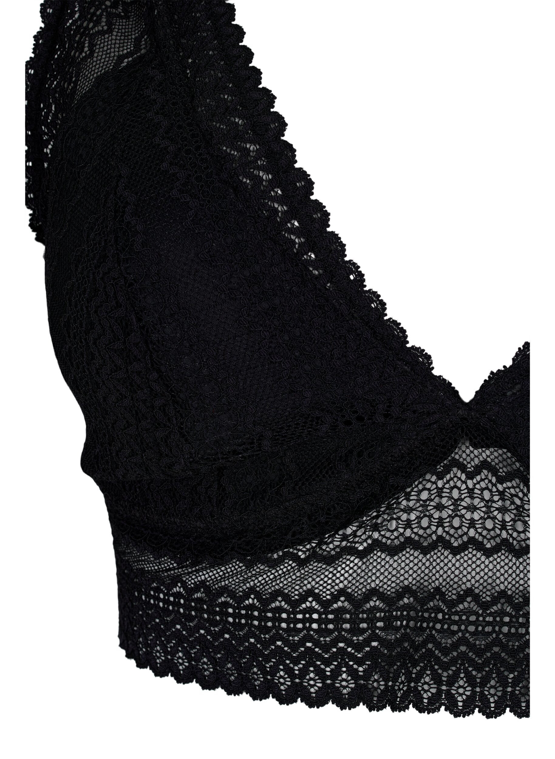 Zizzi Spitzen-BH mit weicher Polsterung, Black, Packshot image number 2