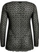 Blouse en dentelle transparente avec manches longues, Noir, Packshot image number 1