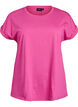 T-shirt &agrave; manches courtes en m&eacute;lange de coton, Rose, Packshot image number 0