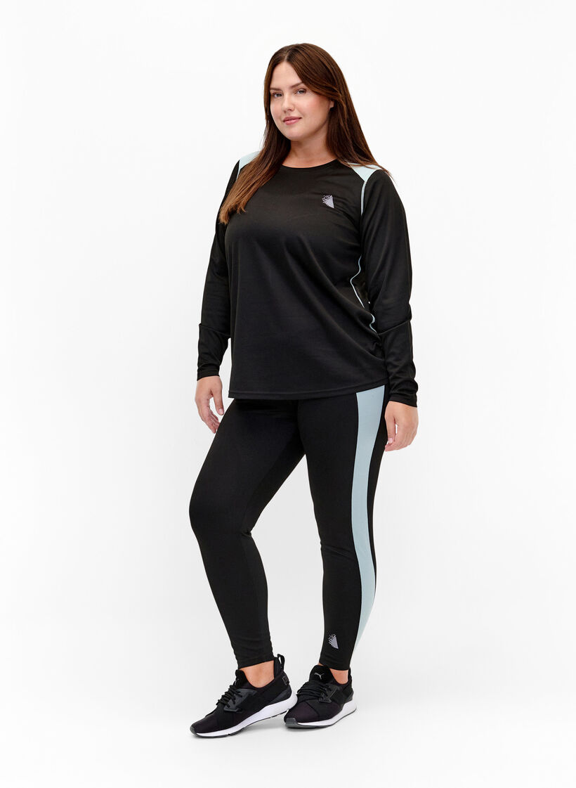 Pantalon de ski avec bande contrastée, Black w. Gray Mist, Model image number 2