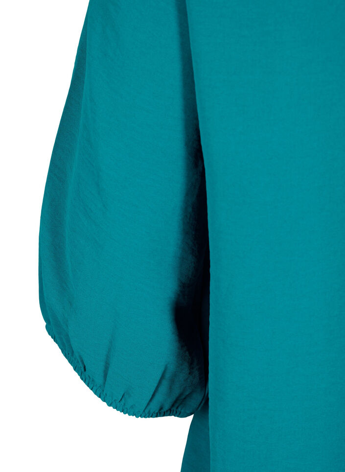 Bluse mit Smok und 3/4-Ärmeln, Deep Lake, Packshot image number 3