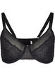 Soutien-gorge en dentelle avec résille, Black, Packshot image number 0