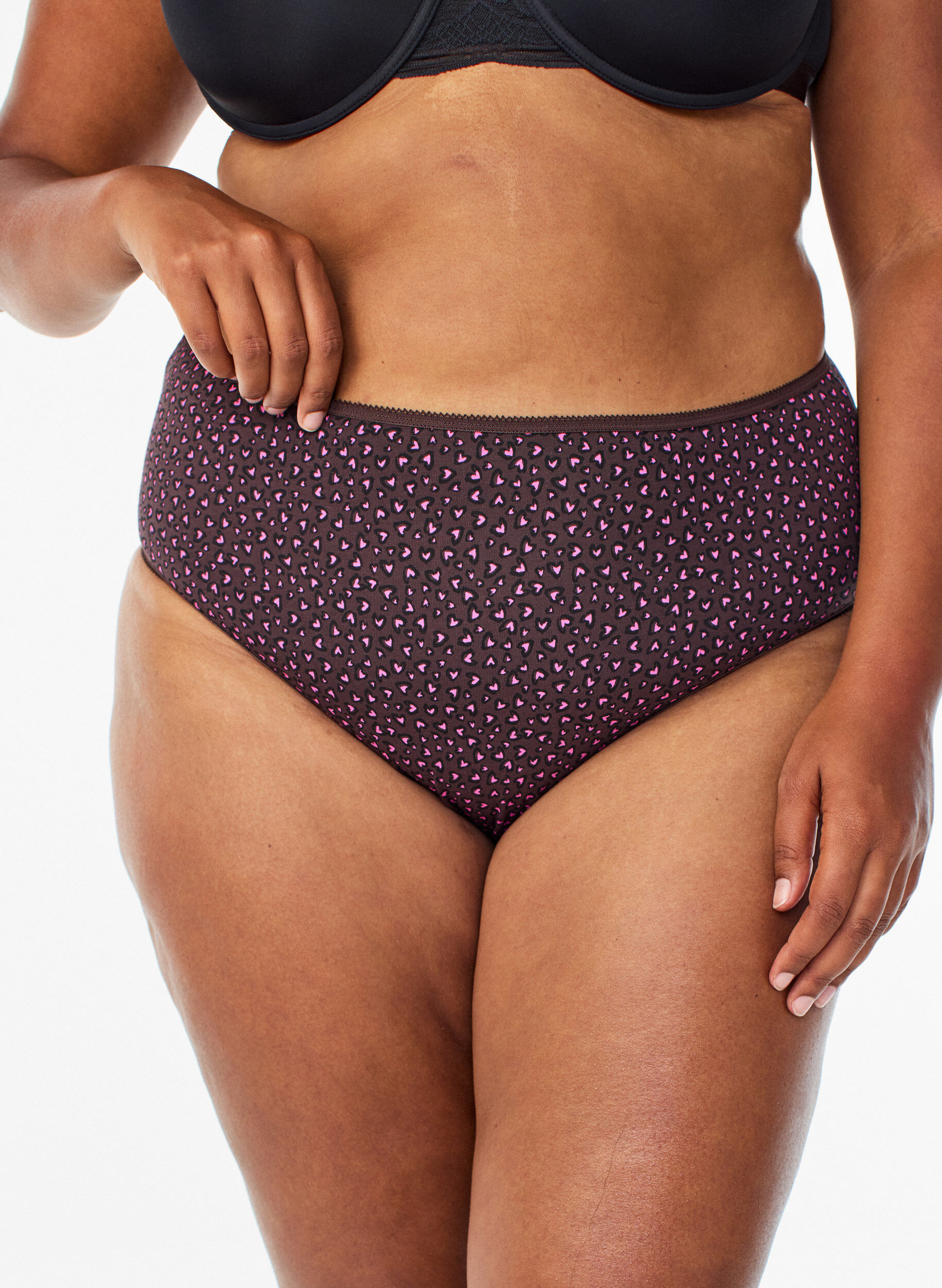 Zizzi7-pack de culottes avec une taille standard, Rose, Model image number 2