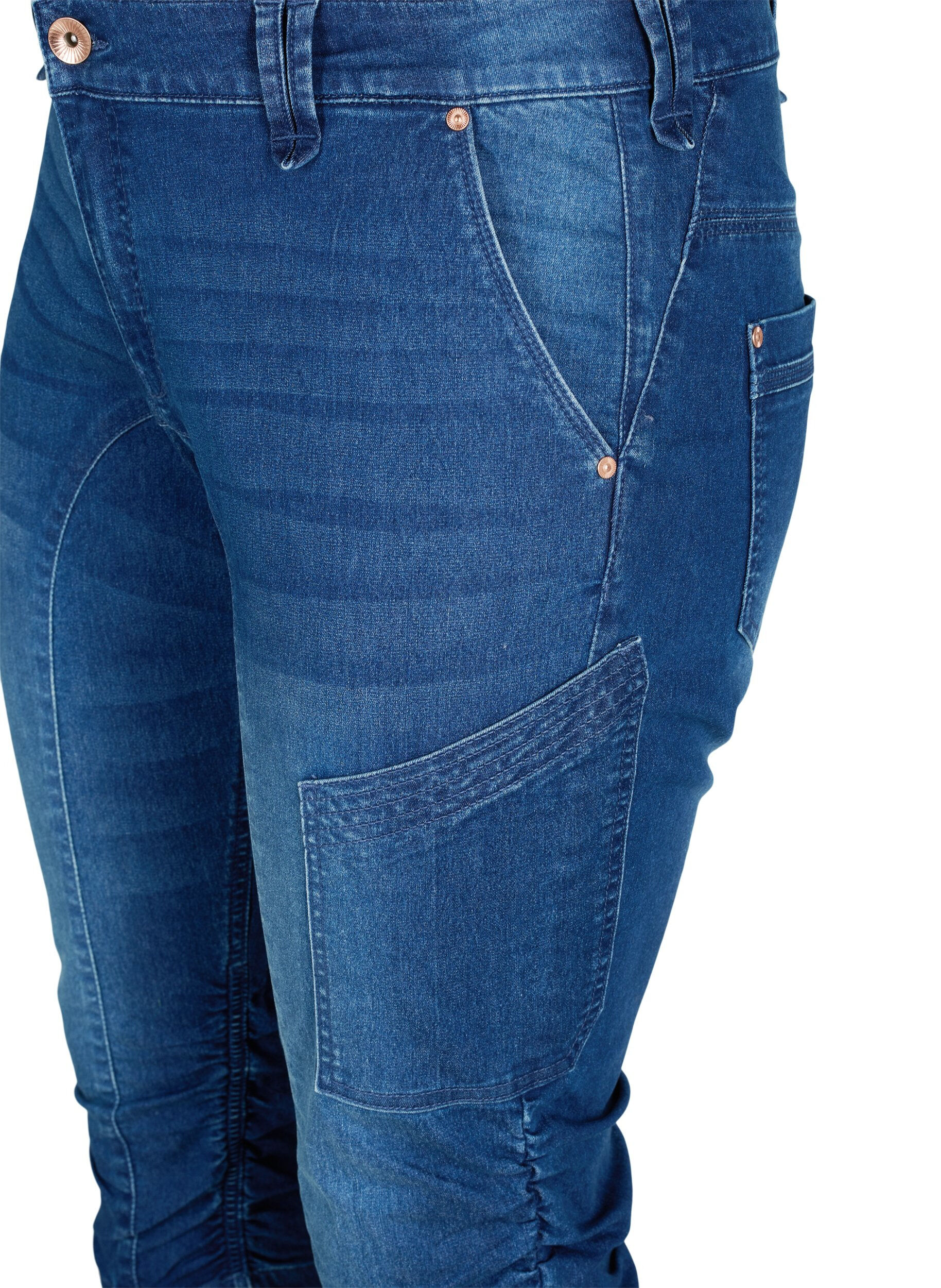 Zizzi Slim Fit Capri-Jeans mit Taschen, Blau, Packshot image number 2