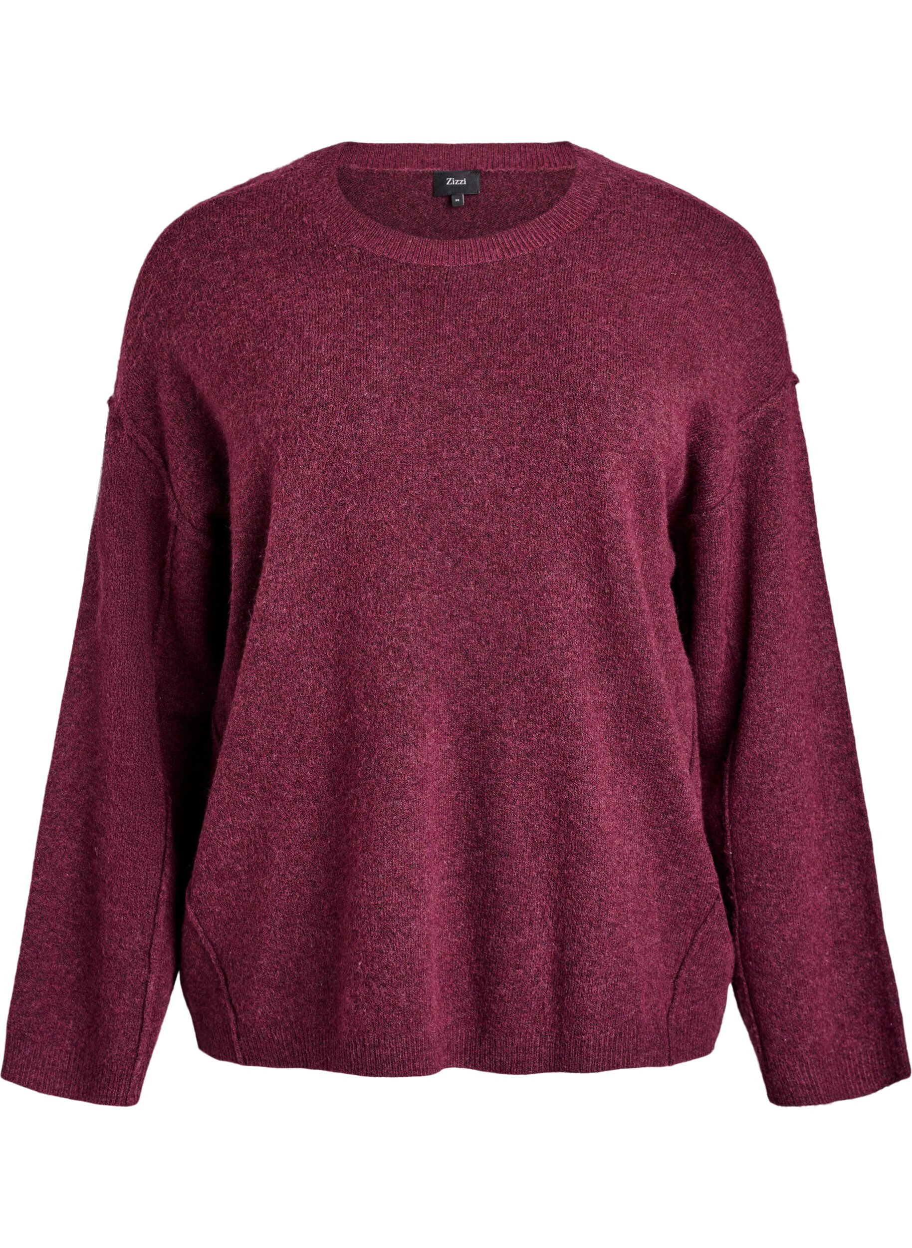 Lockerer Strickpullover mit markanten N&auml;hten