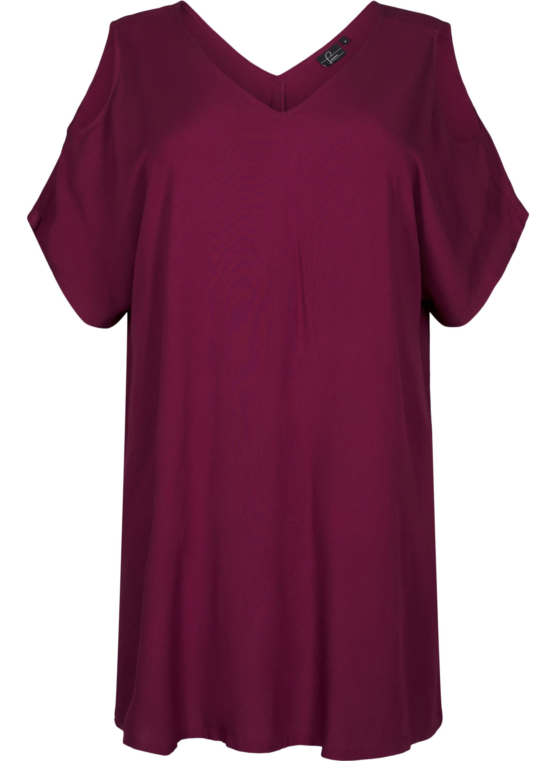 Zizzi Strandkleid aus Viskose mit Schulterdetail, Rot, Packshot image number 0