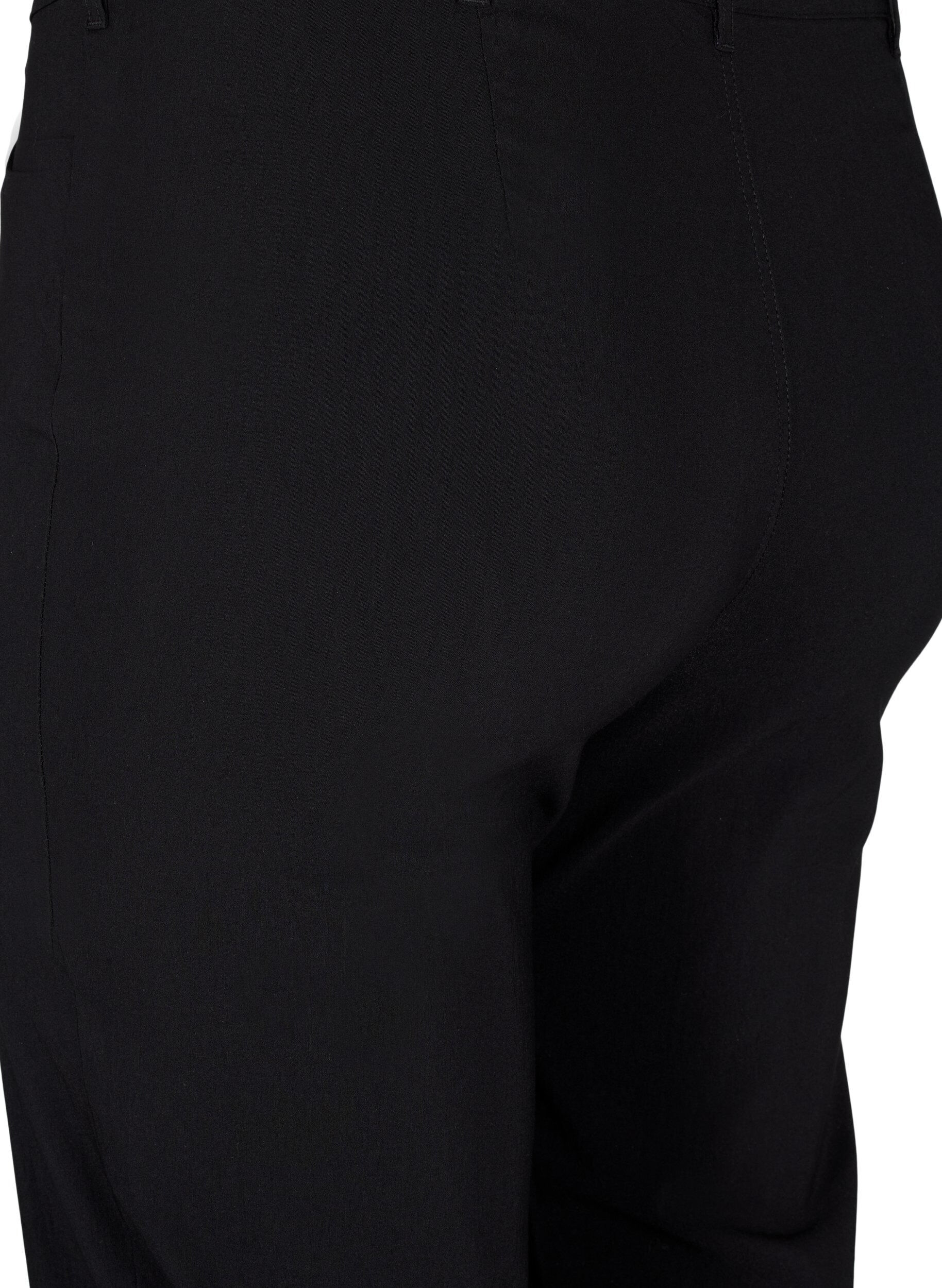 Zizzi Klassische Hose aus Viskosemischung, Schwarz, Packshot image number 3