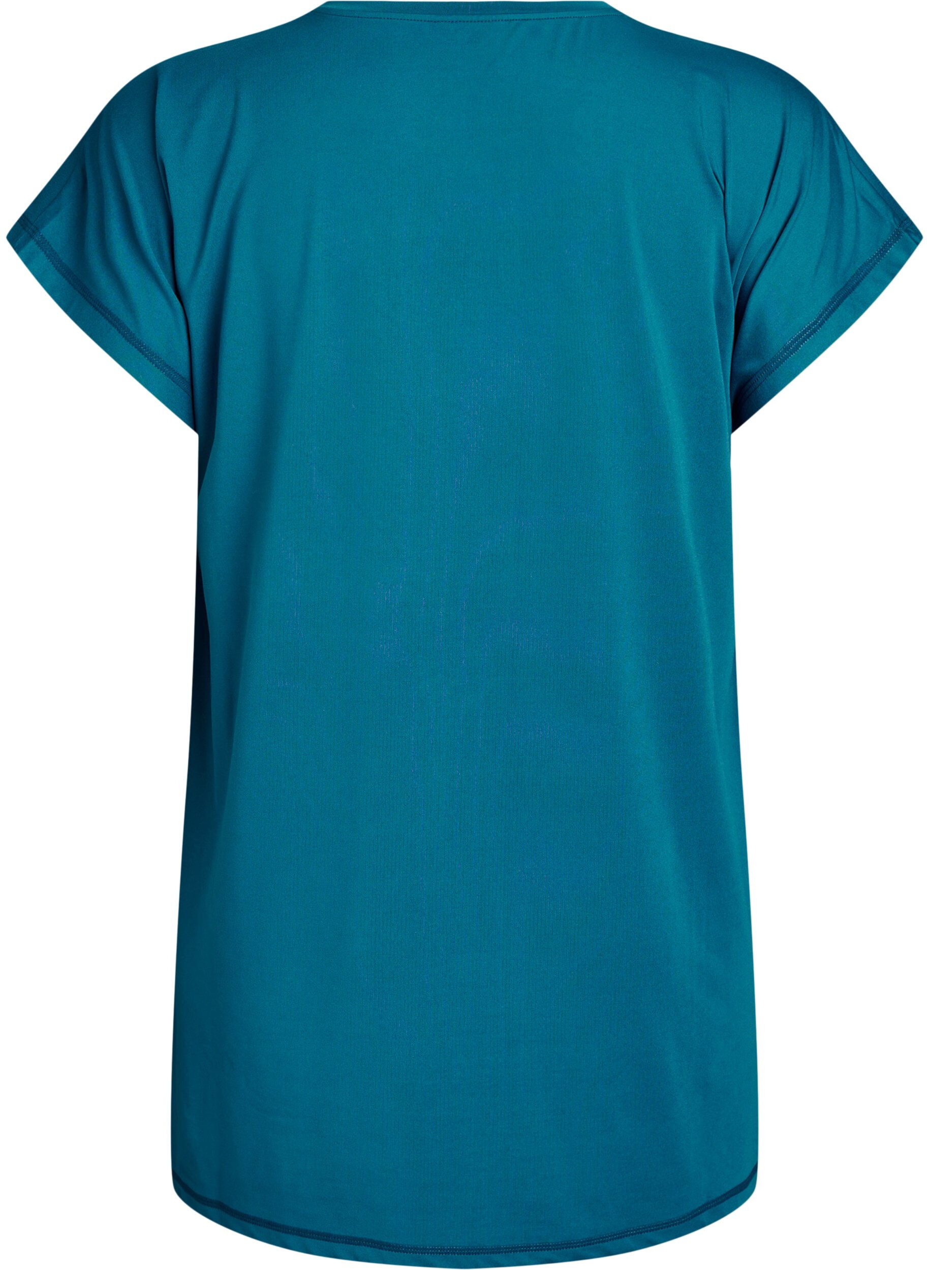 Zizzi T-shirt long de sport, Bleu p&eacute;trole, Packshot image number 1