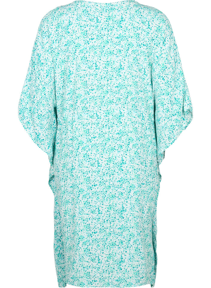 Robe caftan en viscose avec imprimé, Green Dot, Packshot image number 1