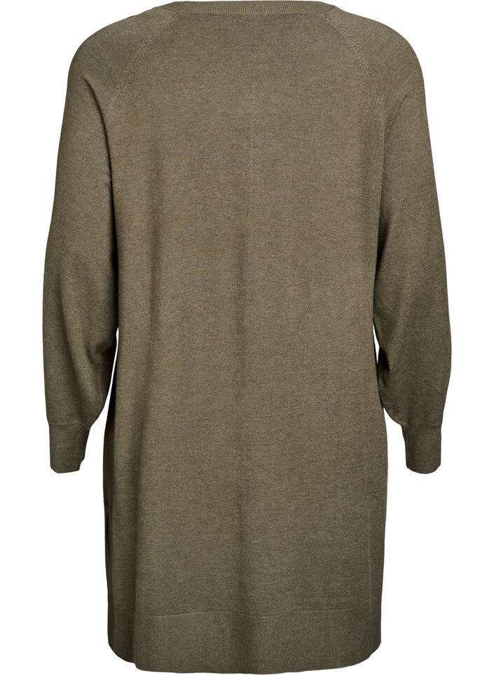 Strickkleid mit Raglan&auml;rmeln und Mittelnaht, Gr&uuml;n, Packshot image number 1