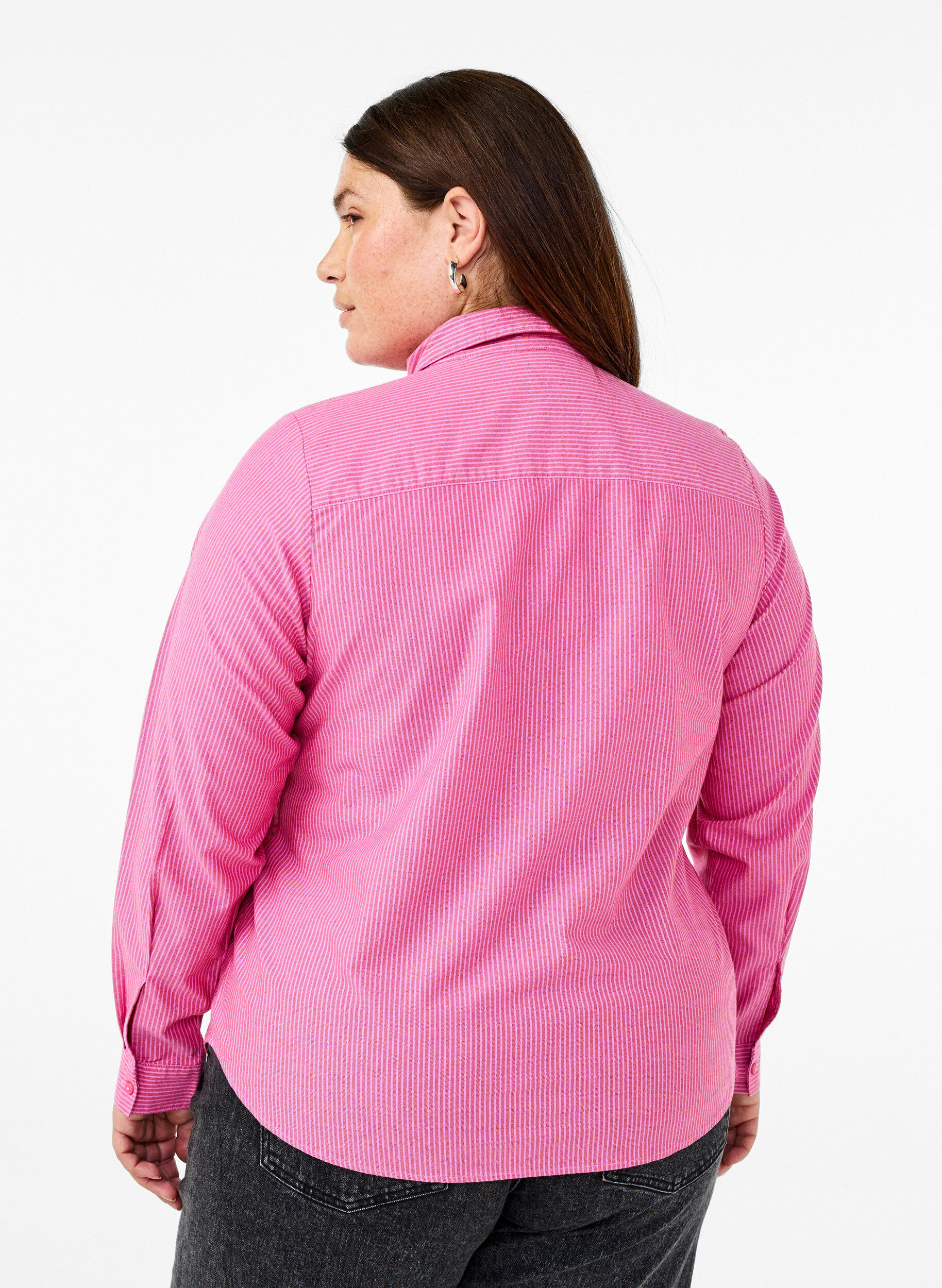 Zizzi Lang&auml;rmliges Baumwollhemd, Rot, Model image number 2