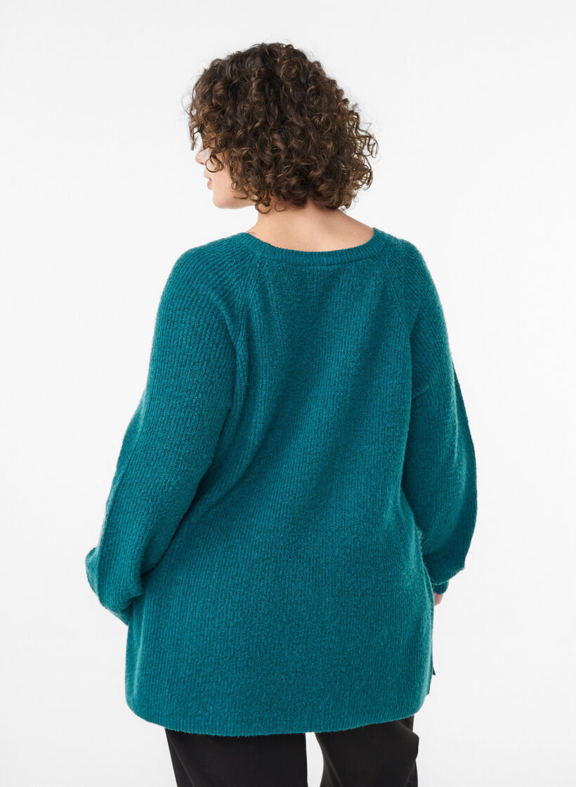 Strickpullover mit diagonalem Muster und Raglan&auml;rmeln, Gr&uuml;n, Model image number 2