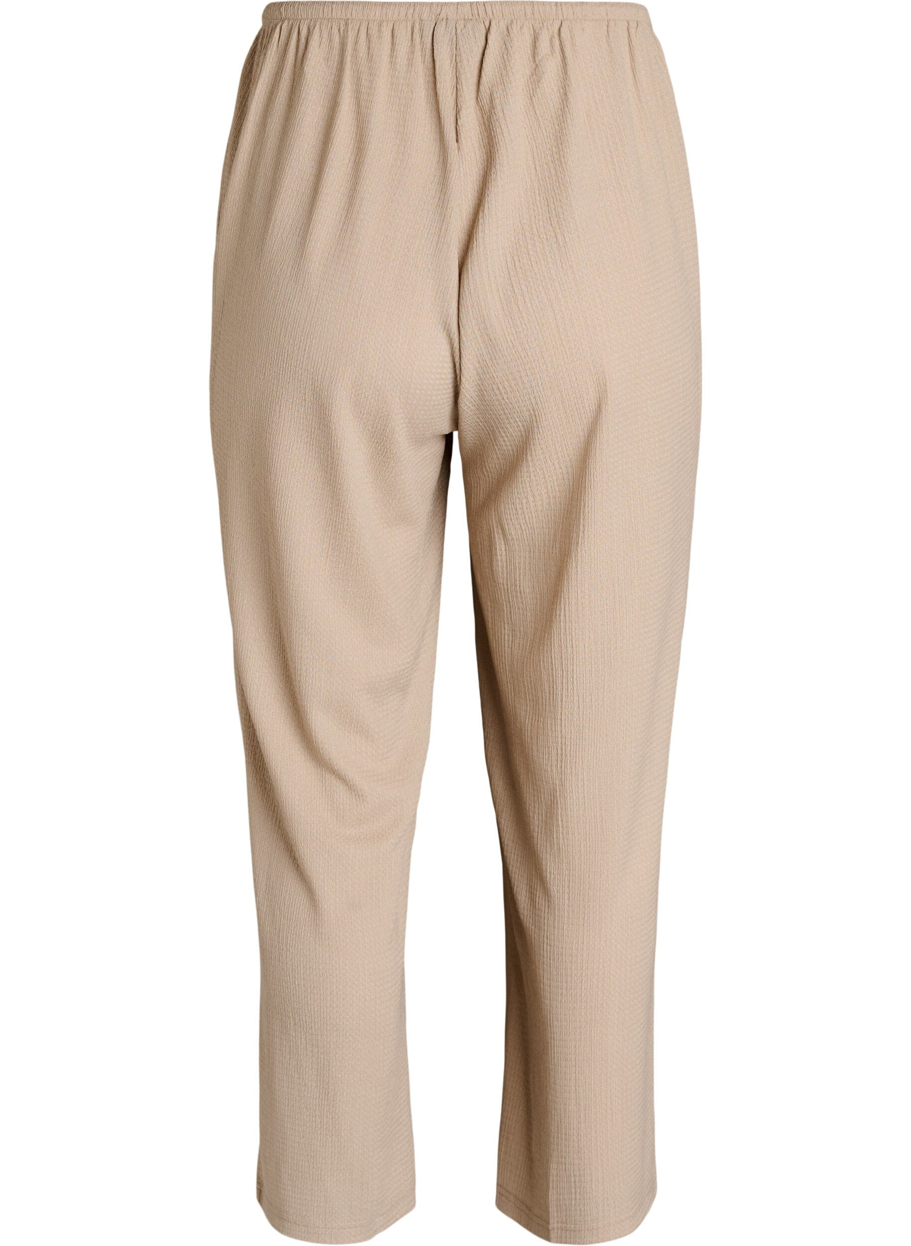 ZizziHose mit weitem Bein aus einem leichten strukturierten Stoff, Beige, Packshot image number 1
