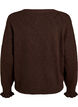 Cardigan &agrave; motif arlequin et col en V, Marron, Packshot image number 1